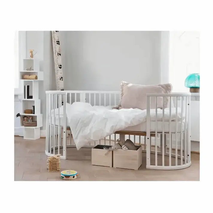 עריסת תינוק סליפי מיני מודולארית לבן Sleepi™ + 2 מזרנים + סט הארכה למיטה