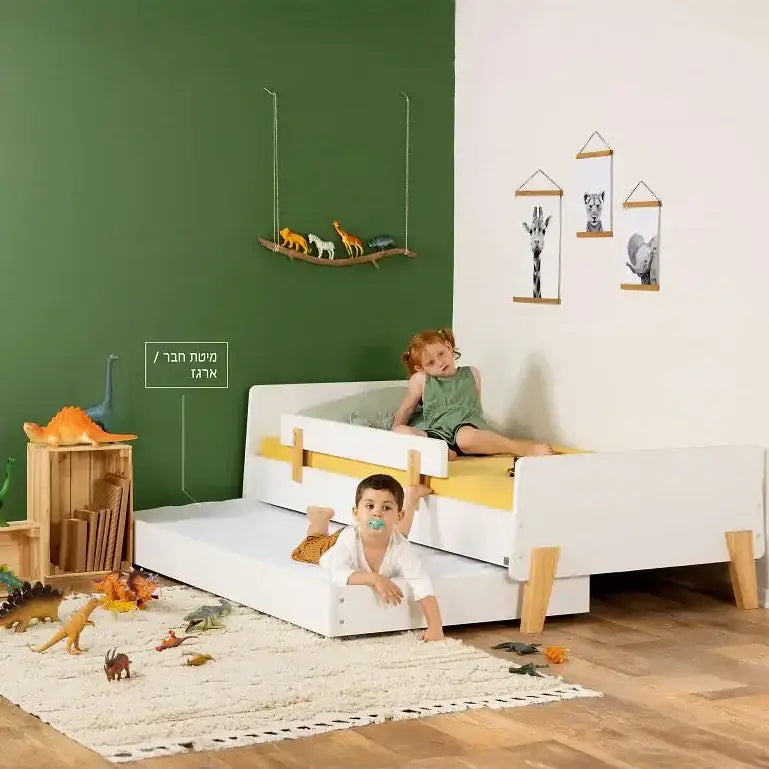 תוספת למיטת חבר / ארגז אחסון לבן