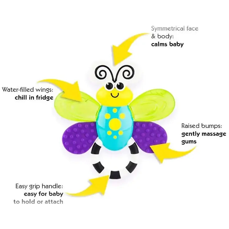 נשכן פרפר עם מגוון מרקמים ניתן לקירור Flutterby Teether סאסי