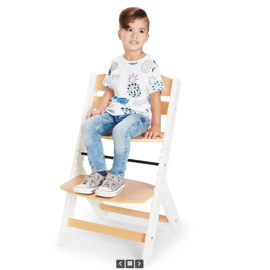 כסא אוכל + ריפוד מתכוונן אנוק Enock שחור לבן Kinderkraft