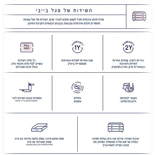 שידת החתלה ג'יני SEGAL CLASSIC