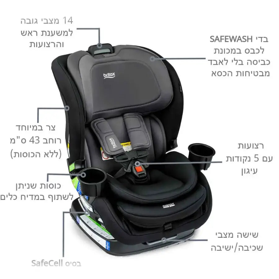 כיסא בטיחות POPLAR צבע אבן ClickTight