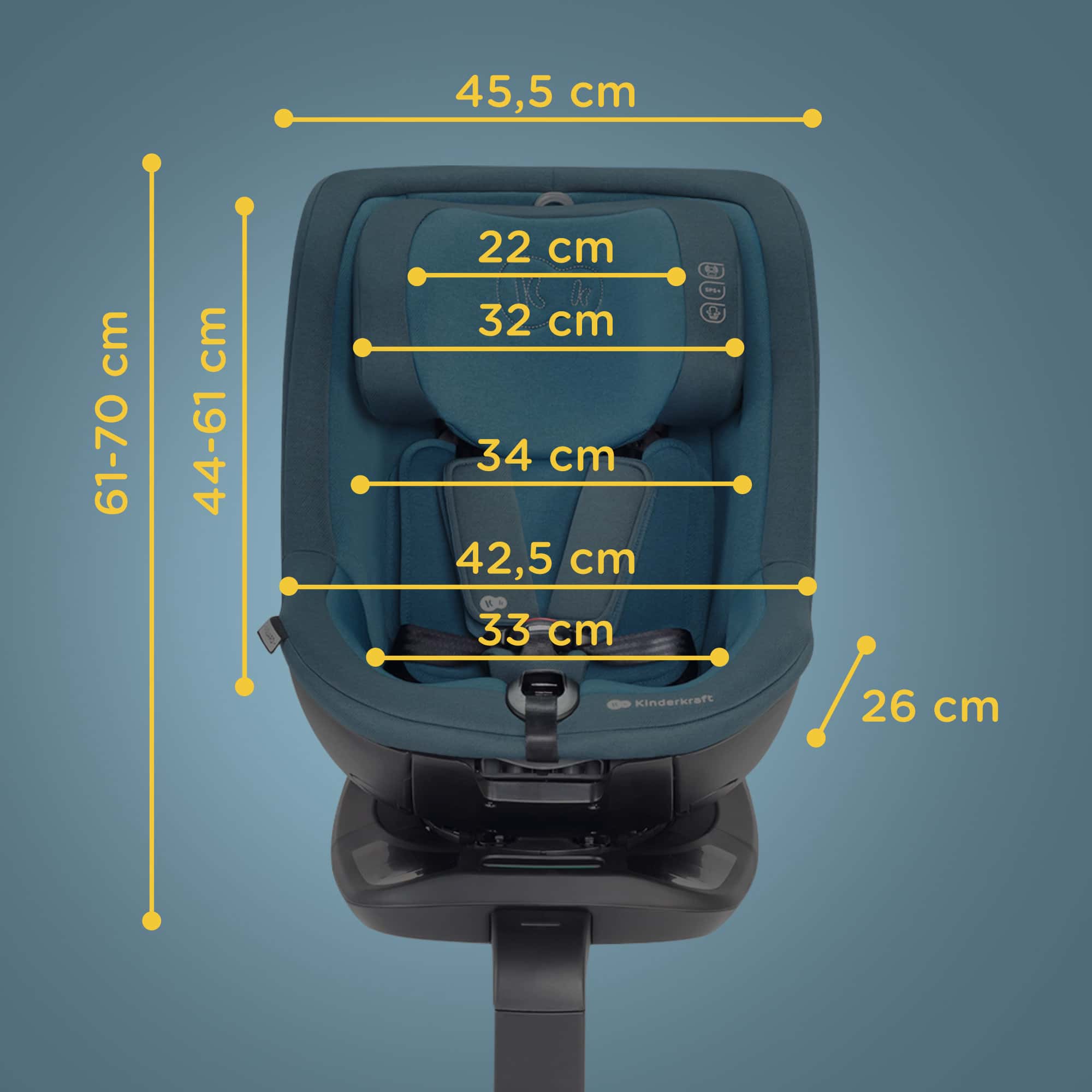כיסא בטיחות Kinderkraft 360 I-GUARD - מסתובב 360° בד נושם