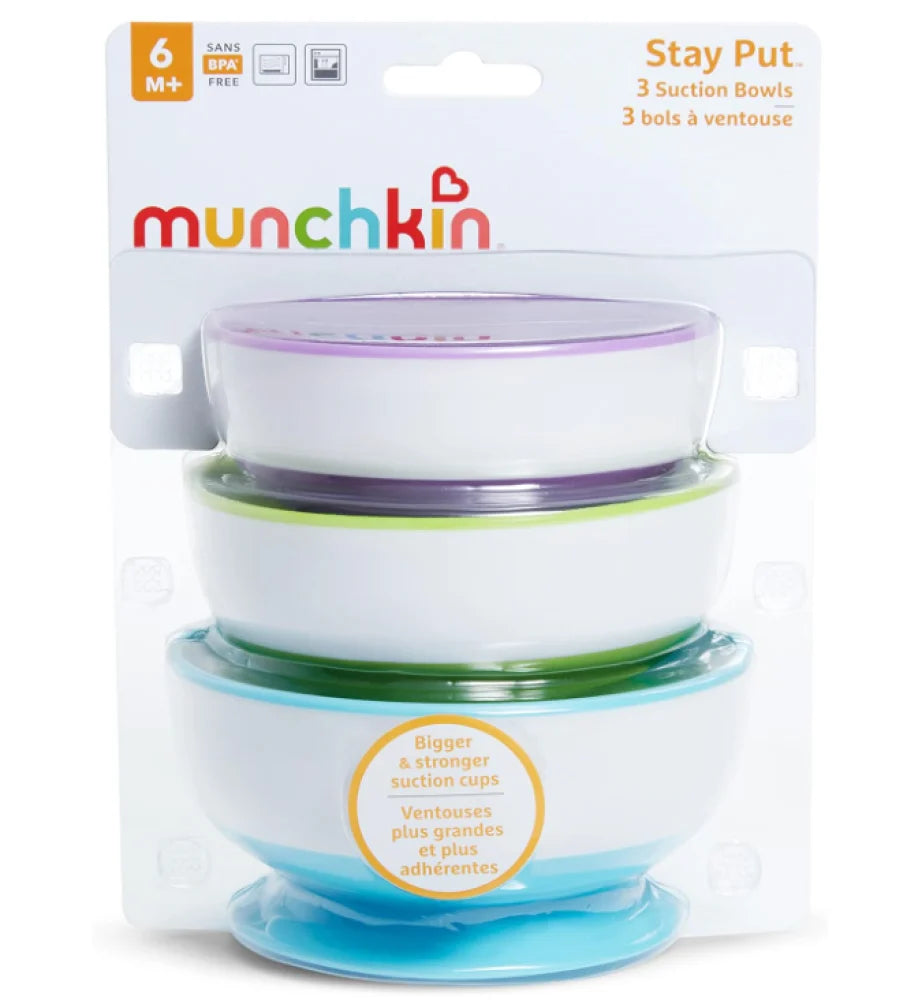 שלישיית קערות אוכל עם תחתית ואקום Munchkin