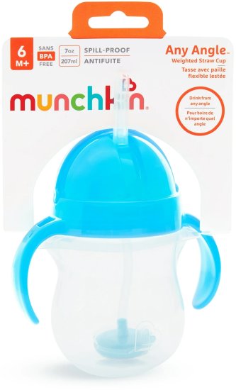 כוס משקולת פטנט עם ידיות וקשית 207 מ''ל Munchkin