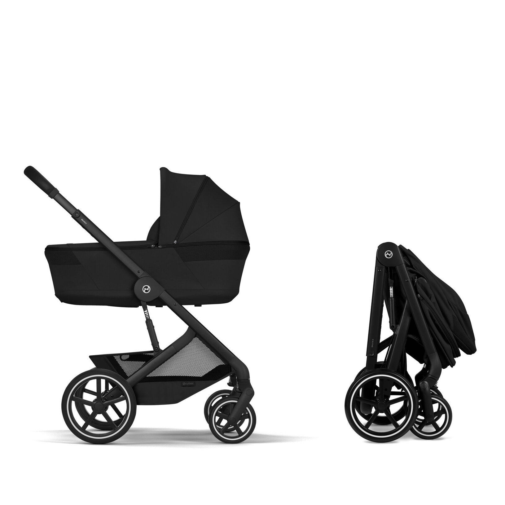 עגלה משולבת-שחור כולל עריסה Balios 6S BLK+Fold CC B Moon Black