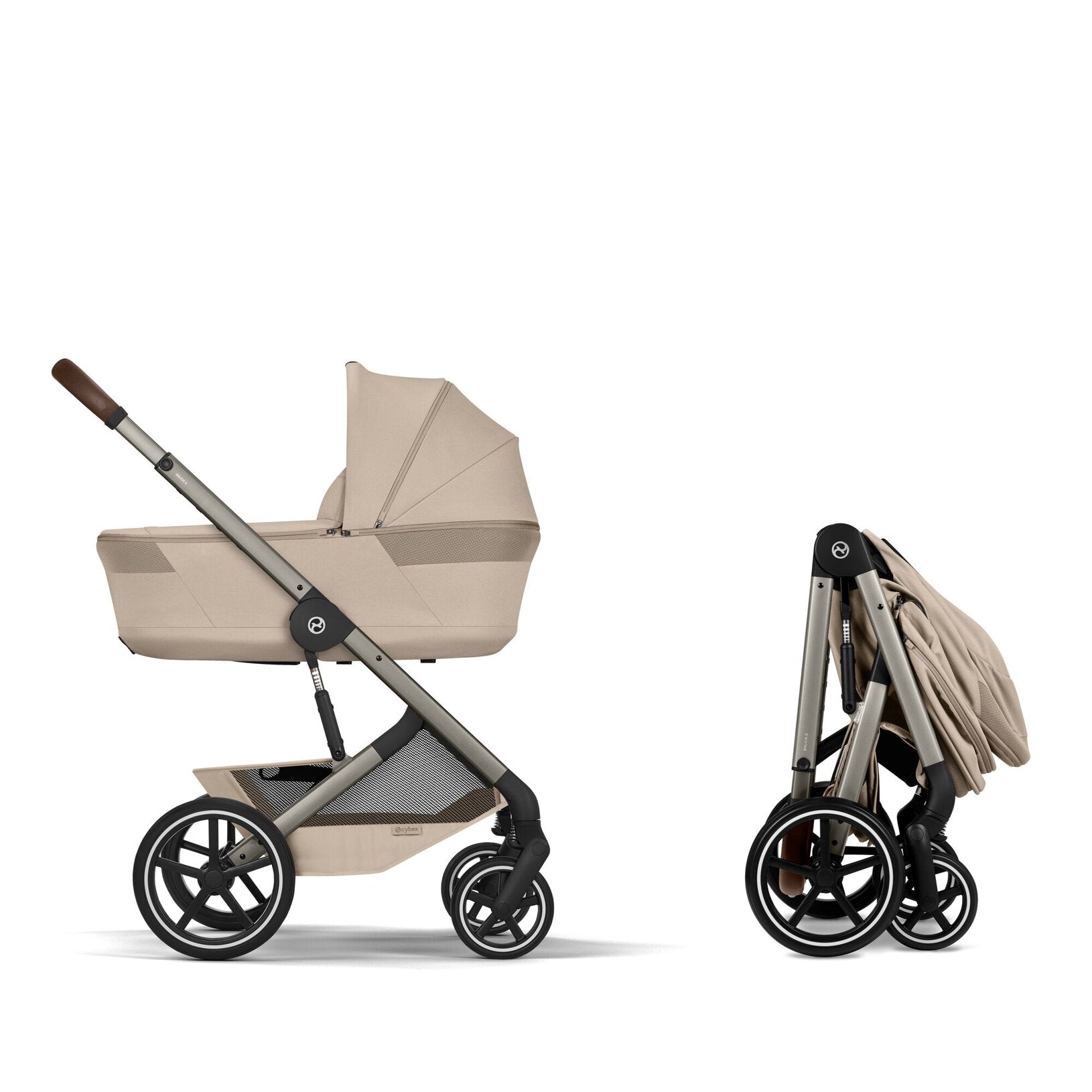 עגלה משולבת- בז' כולל עריסה Balios 6 S TPE+Fold CC B Almond Beige