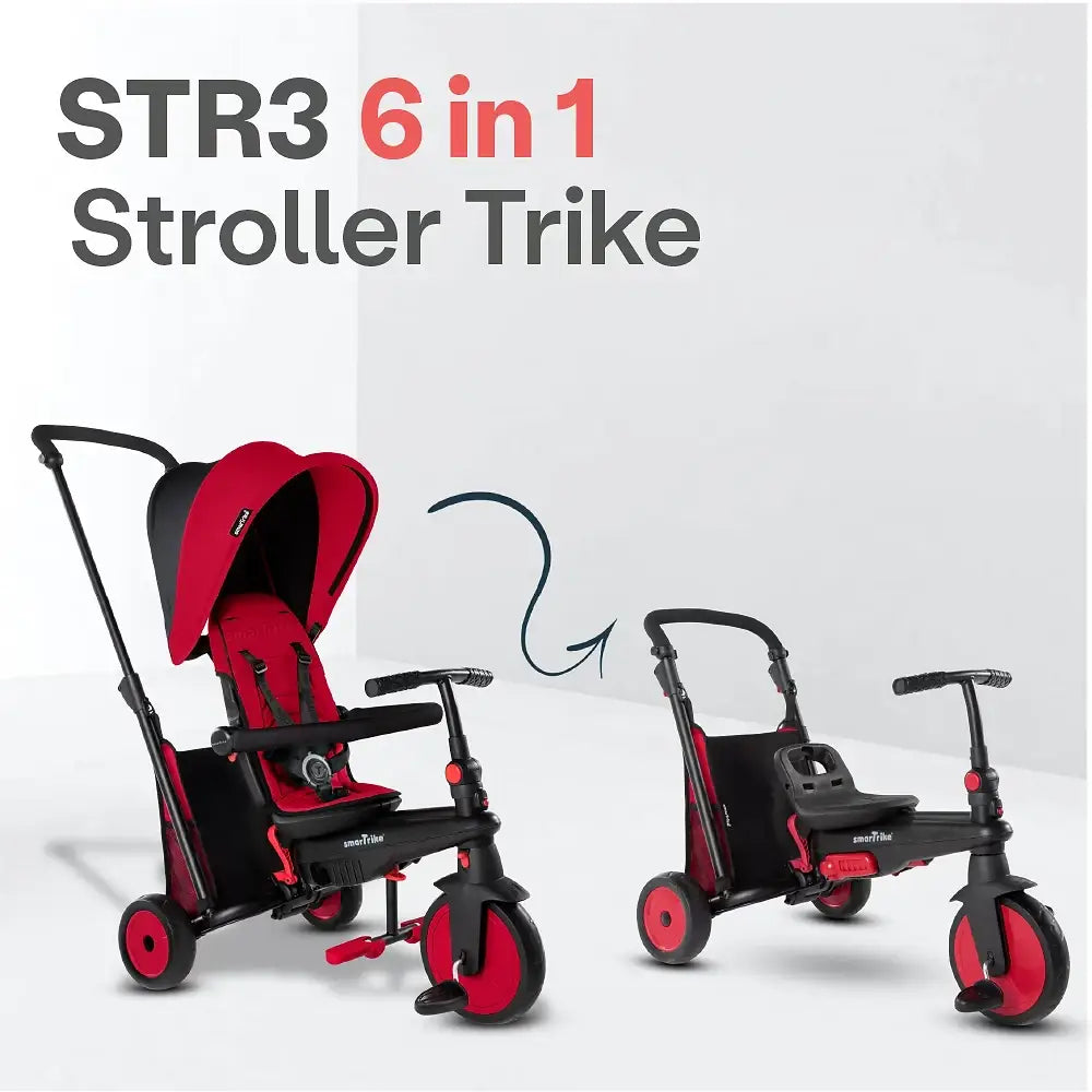 תלת אופן מתקפל סופר קומפקטי 6 ב 1 סמארטפולד STR3 - אדום סמארט טרייק