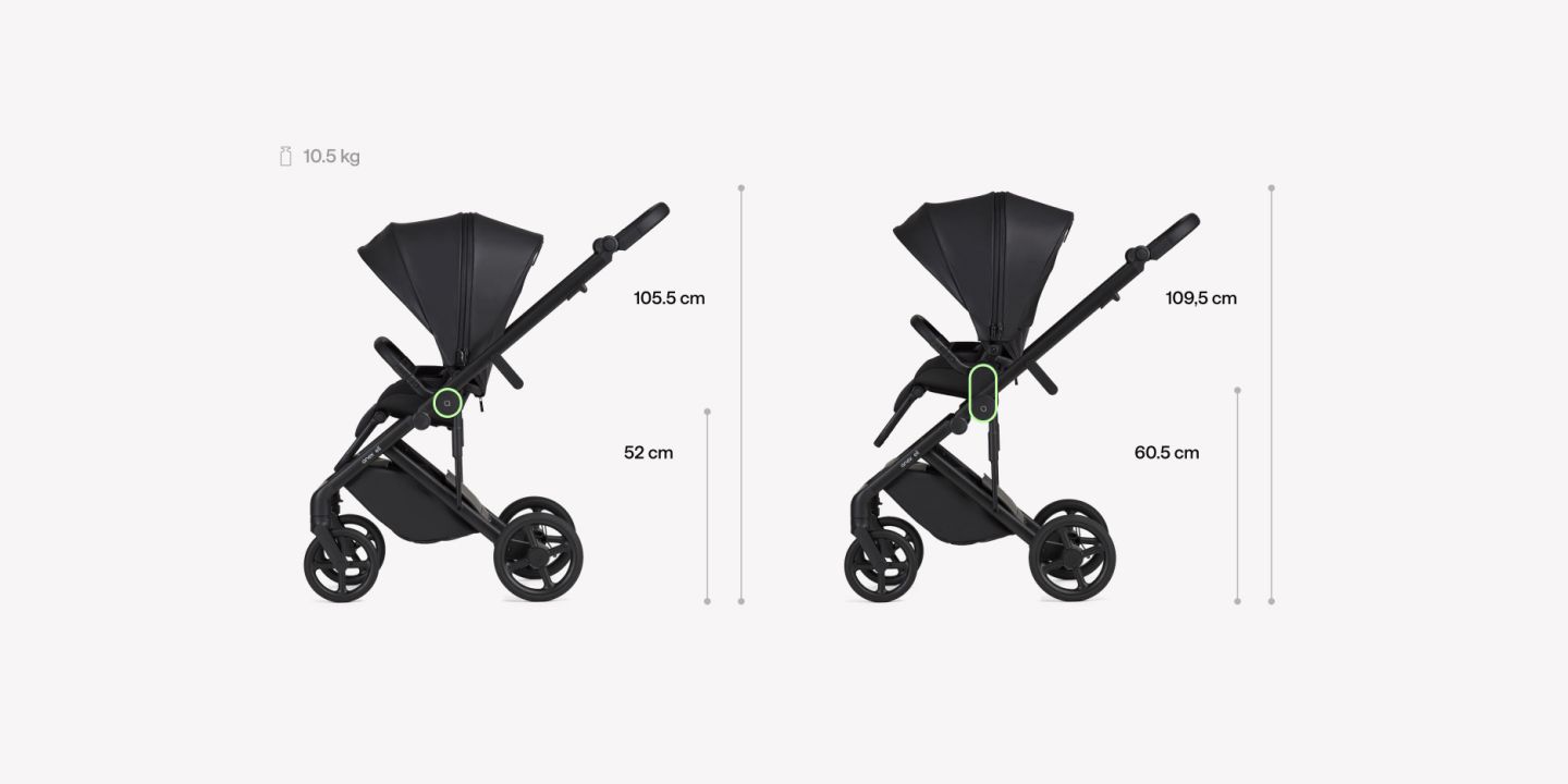 עגלה משולבת anex Eli Midnight בעיצוב מינימליסטי