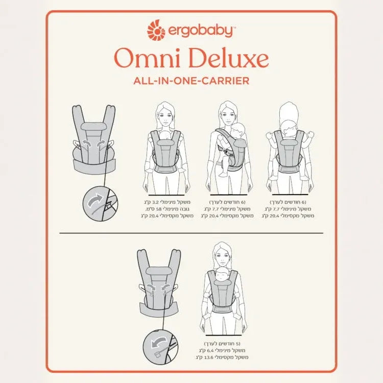 מנשא רשת ארגונומי Ergobaby Omni Deluxe