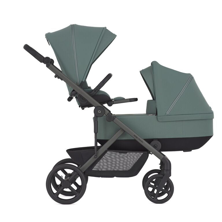 עגלת תאומים Anex Modu - ירוק + 2 טיולונים + 2 עריסות