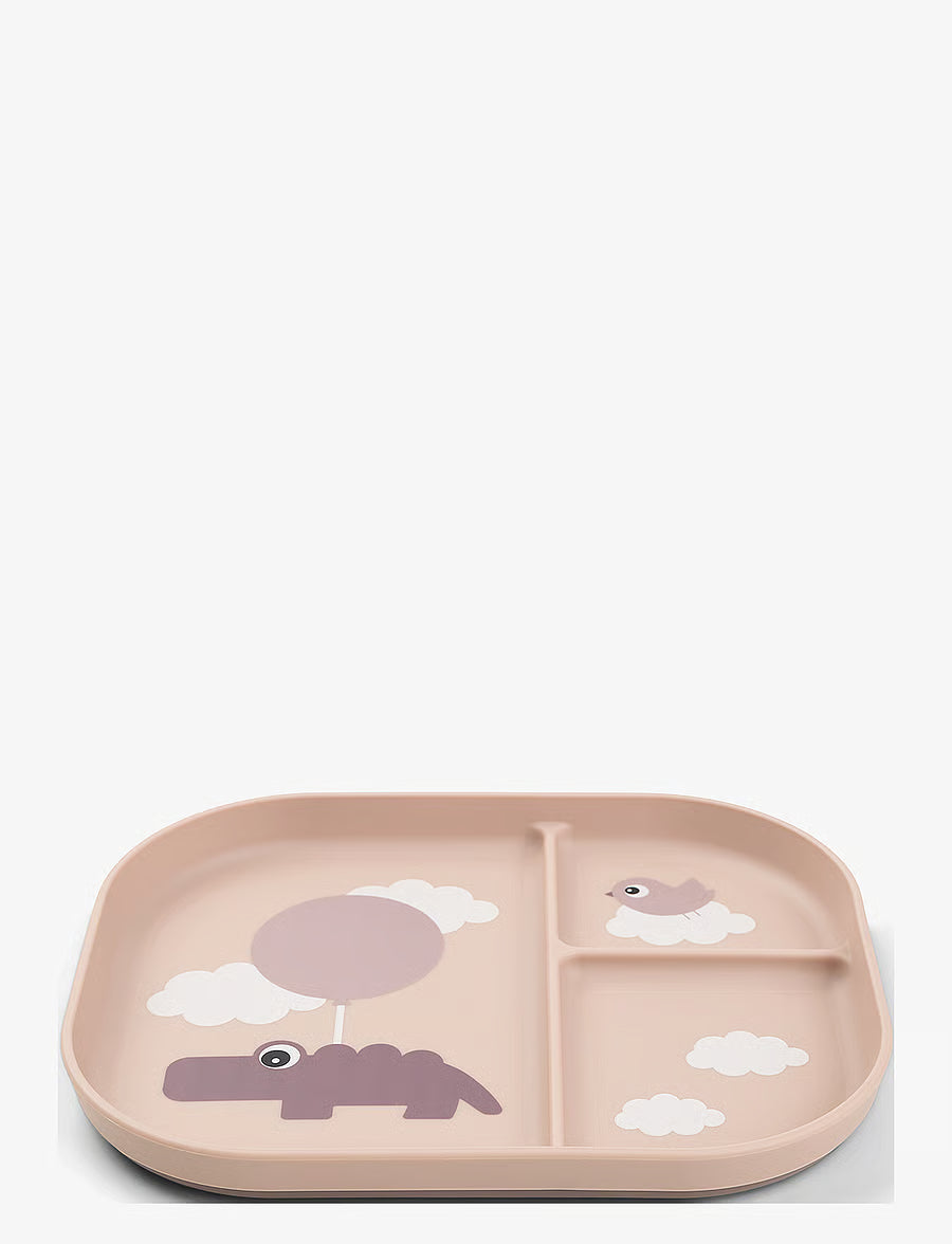 צלחת אוכל מחולקת Foodie עננים בצבע פודרה Done by Deer