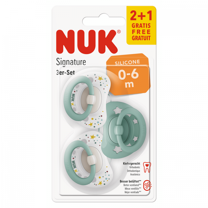 שלישיית מוצצים 0-6 חודשים NUK Signature