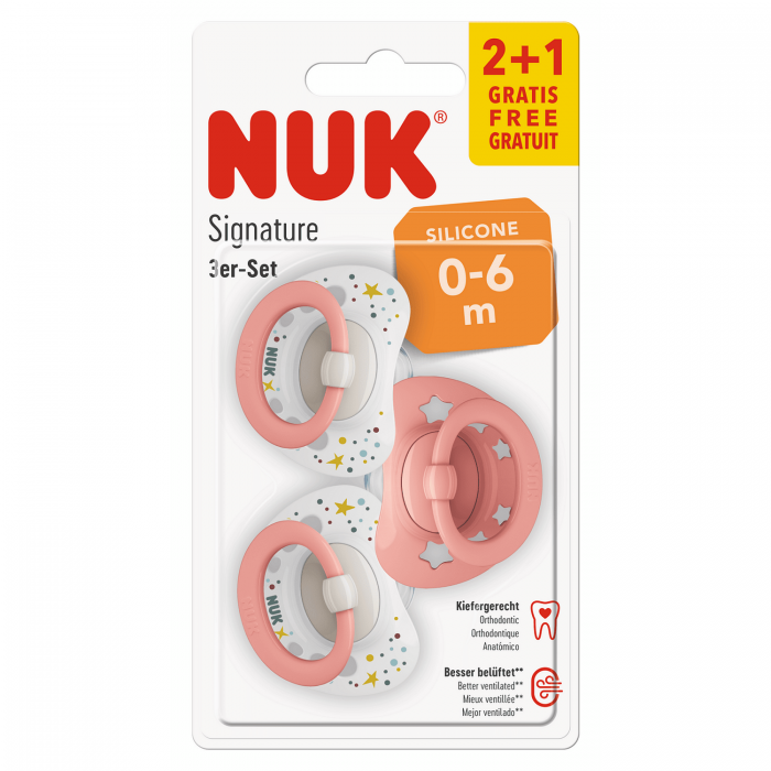 שלישיית מוצצים 0-6 חודשים NUK Signature