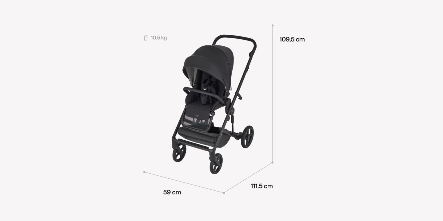 עגלה משולבת anex Eli Midnight בעיצוב מינימליסטי